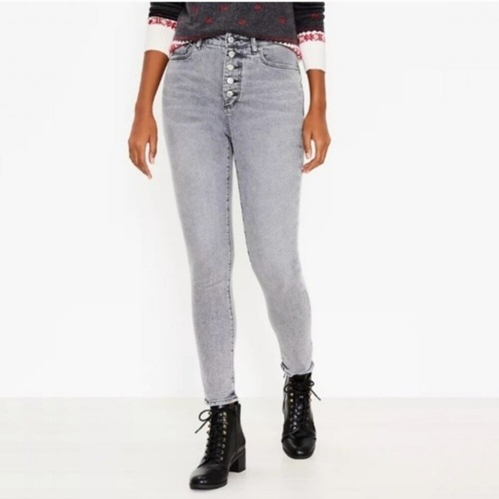 Ann Taylor LOFT the Curvy Skinny gray high rise Jeans size 33/16 T NWT *